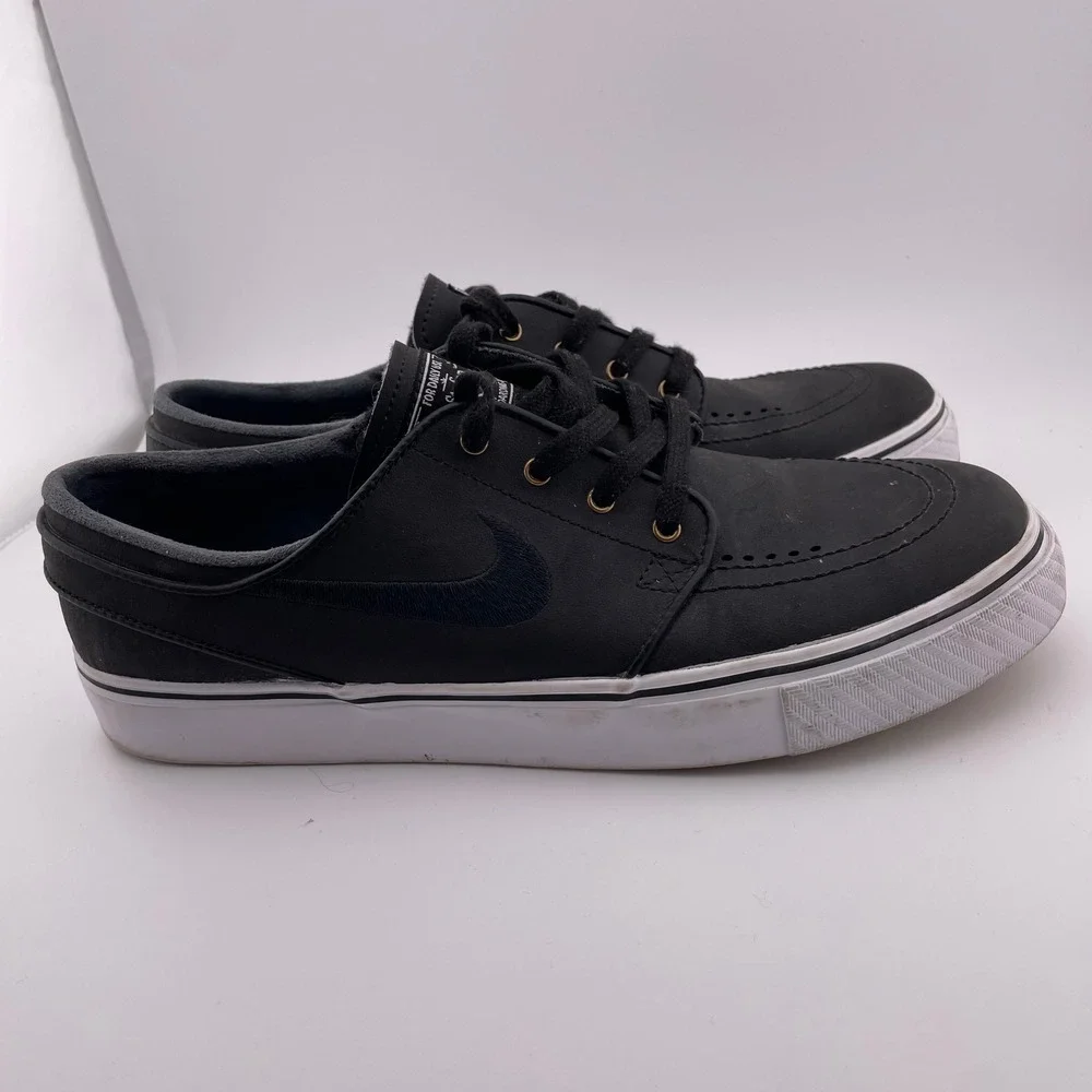 Nike Stefan Janoski Zoom‎ Air SB Leather Skateboarding Shoes Black Size 8